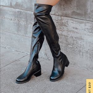 Venya Black Over the Knee Boots